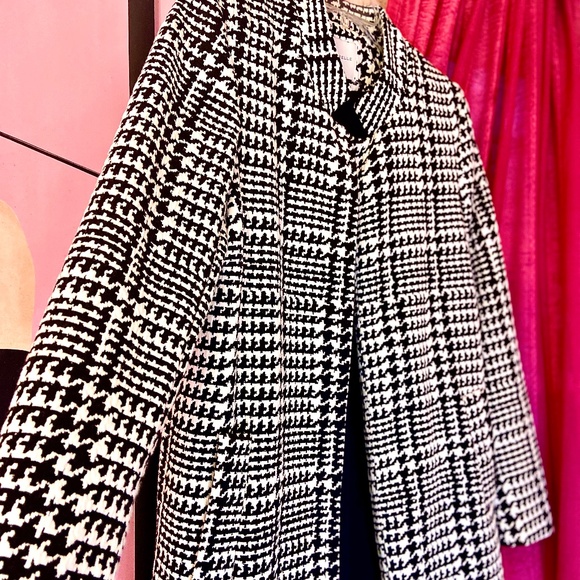 Y2K Vintage Carolina Belle Houndstooth Trenchcoat Shoulderpads Women’s Large - Picture 5 of 5
